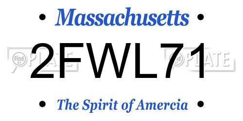 2FWL71 Massachusetts License Plate