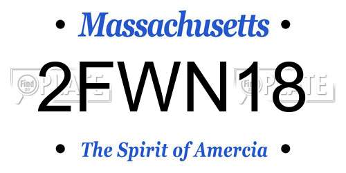 2FWN18 Massachusetts License Plate