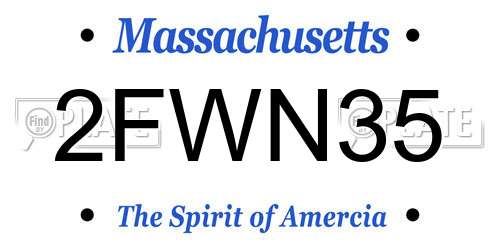 2FWN35 Massachusetts License Plate