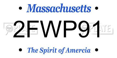 2FWP91 Massachusetts License Plate