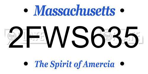 2FWS635 Massachusetts License Plate
