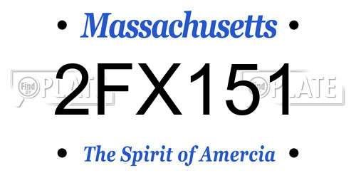 2FX151 Massachusetts License Plate
