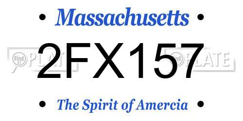 2FX157 Massachusetts License Plate