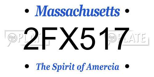 2FX517 Massachusetts License Plate