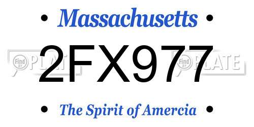 2FX977 Massachusetts License Plate