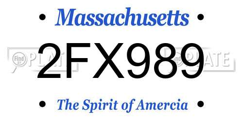 2FX989 Massachusetts License Plate