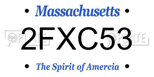 2FXC53 Massachusetts License Plate