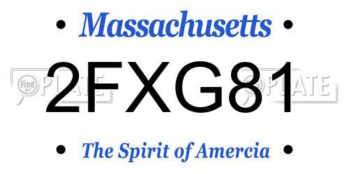 2FXG81 Massachusetts License Plate