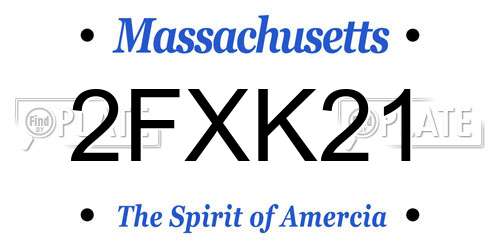 2FXK21 Massachusetts License Plate