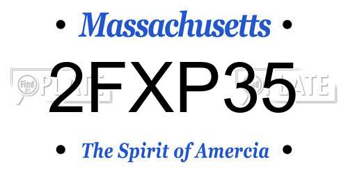 2FXP35 Massachusetts License Plate