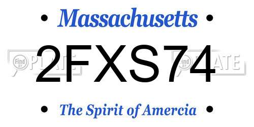 2FXS74 Massachusetts License Plate