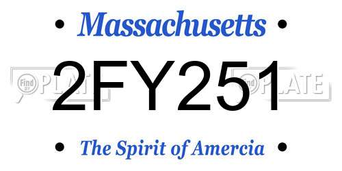 2FY251 Massachusetts License Plate