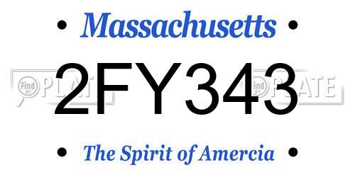 2FY343 Massachusetts License Plate