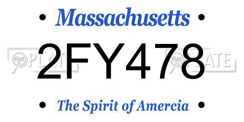 2FY478 Massachusetts License Plate