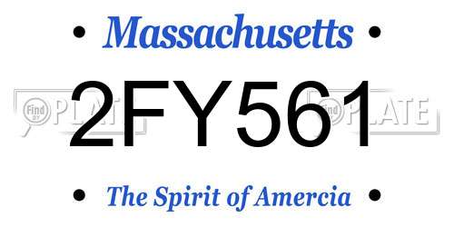 2FY561 Massachusetts License Plate
