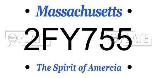 2FY755 Massachusetts License Plate