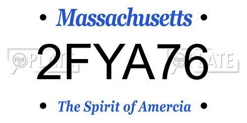 2FYA76 Massachusetts License Plate