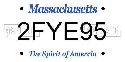 2FYE95 Massachusetts License Plate