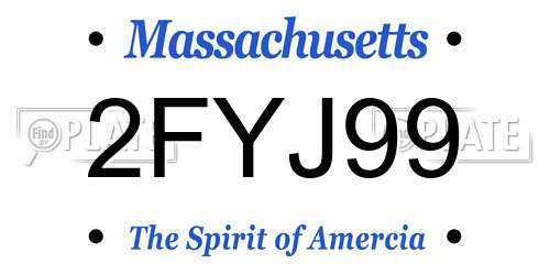 2FYJ99 Massachusetts License Plate
