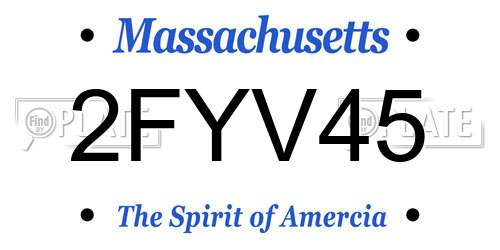 2FYV45 Massachusetts License Plate
