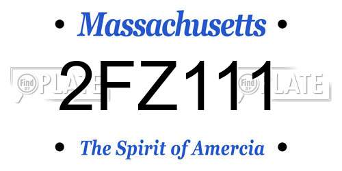 2FZ111 Massachusetts License Plate