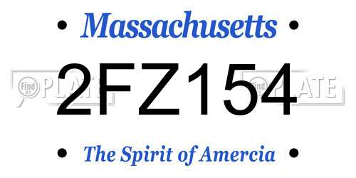 2FZ154 Massachusetts License Plate
