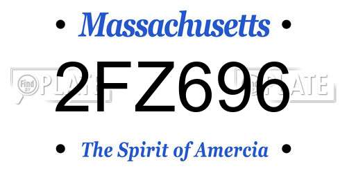 2FZ696 Massachusetts License Plate