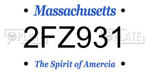 2FZ931 Massachusetts License Plate