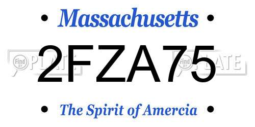 2FZA75 Massachusetts License Plate