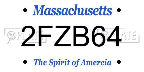 2FZB64 Massachusetts License Plate