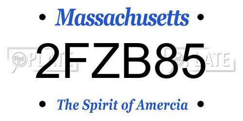 2FZB85 Massachusetts License Plate