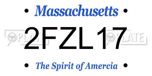 2FZL17 Massachusetts License Plate