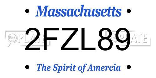 2FZL89 Massachusetts License Plate