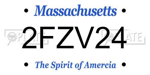 2FZV24 Massachusetts License Plate