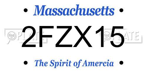 2FZX15 Massachusetts License Plate