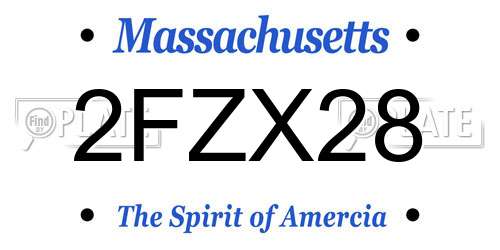 2FZX28 Massachusetts License Plate