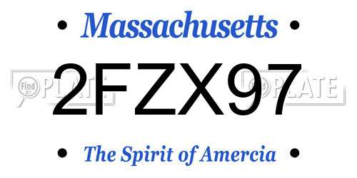 2FZX97 Massachusetts License Plate
