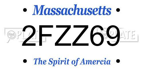 2FZZ69 Massachusetts License Plate