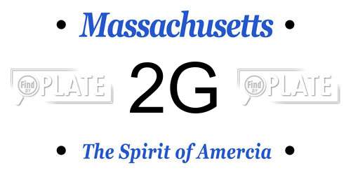 2G Massachusetts License Plate