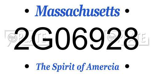 2G06928 Massachusetts License Plate
