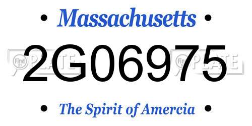 2G06975 Massachusetts License Plate