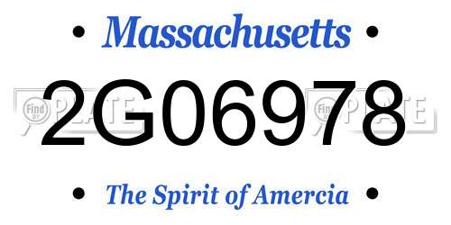 2G06978 Massachusetts License Plate