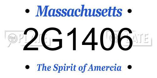 2G1406 Massachusetts License Plate