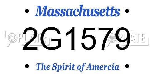 2G1579 Massachusetts License Plate