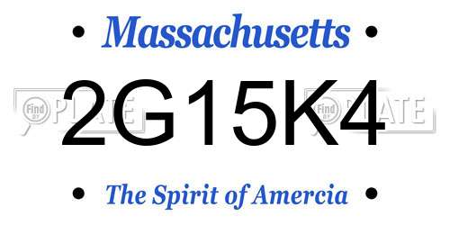 2G15K4 Massachusetts License Plate