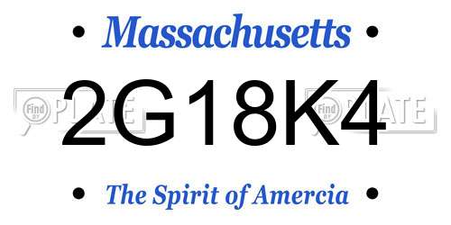 2G18K4 Massachusetts License Plate