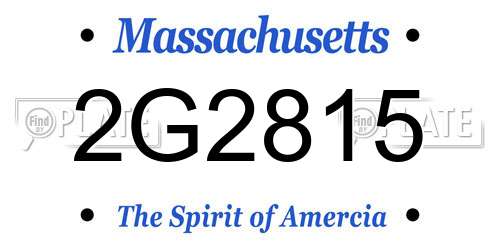 2G2815 Massachusetts License Plate