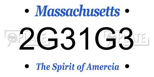 2G31G3 Massachusetts License Plate