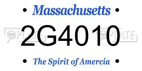 2G4010 Massachusetts License Plate