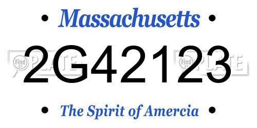 2G42123 Massachusetts License Plate